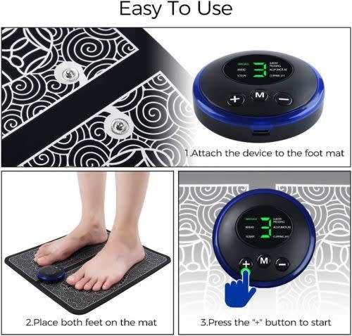 Ems Portable Pulse Physiotherapy Foot Massager Electric Muscle Pad Stimulator Leg Shaping Feet