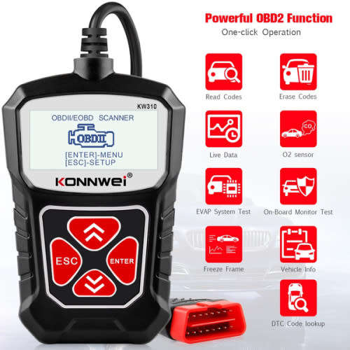 KW 310 OBD2 Car Diagnostic Scanner Code Reader Universal OBD Car Diagnostic Tool