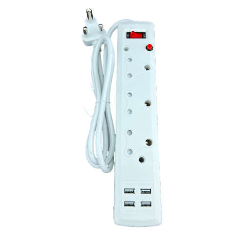 Multi-Way Plug Socket With Switch And USB, Power Converter Plug Board