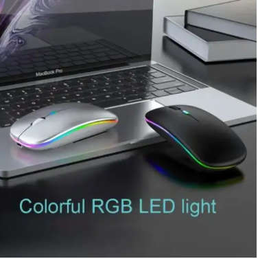 USB Rechargeable RGB 2.4Ghz Matte Wireless Bluetooth Slim Mouse
