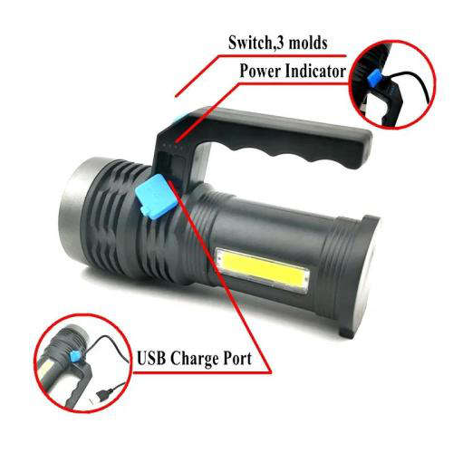 Rechargeable LED Spotlight Outdoor Flashlight Home Searchlight For Camping