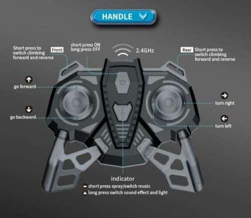 Remote Control 8 Wheel Climbing Stunt Car 360° Rotation With Spray Effect, Lights And Sounds