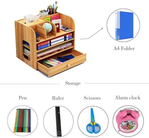 Wooden File Rack DIY File Folder Storage