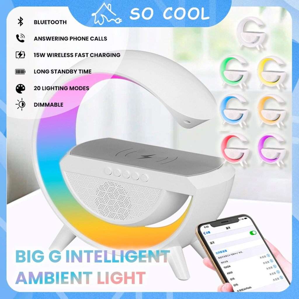AE-8 RGB Desk Lamp Bluetooth Speaker Wireless Charger