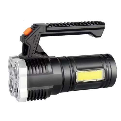 Portable Multi-Function Rechargeable Flashlight Home Outdoor Patrol 4LED Flashlight