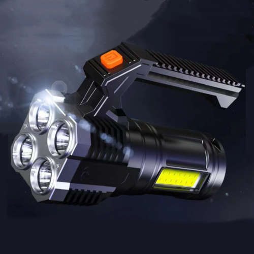 Portable Multi-Function Rechargeable Flashlight Home Outdoor Patrol 4LED Flashlight
