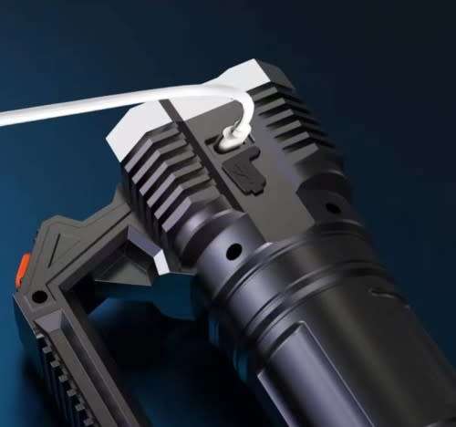 Portable Multi-Function Rechargeable Flashlight Home Outdoor Patrol 4LED Flashlight