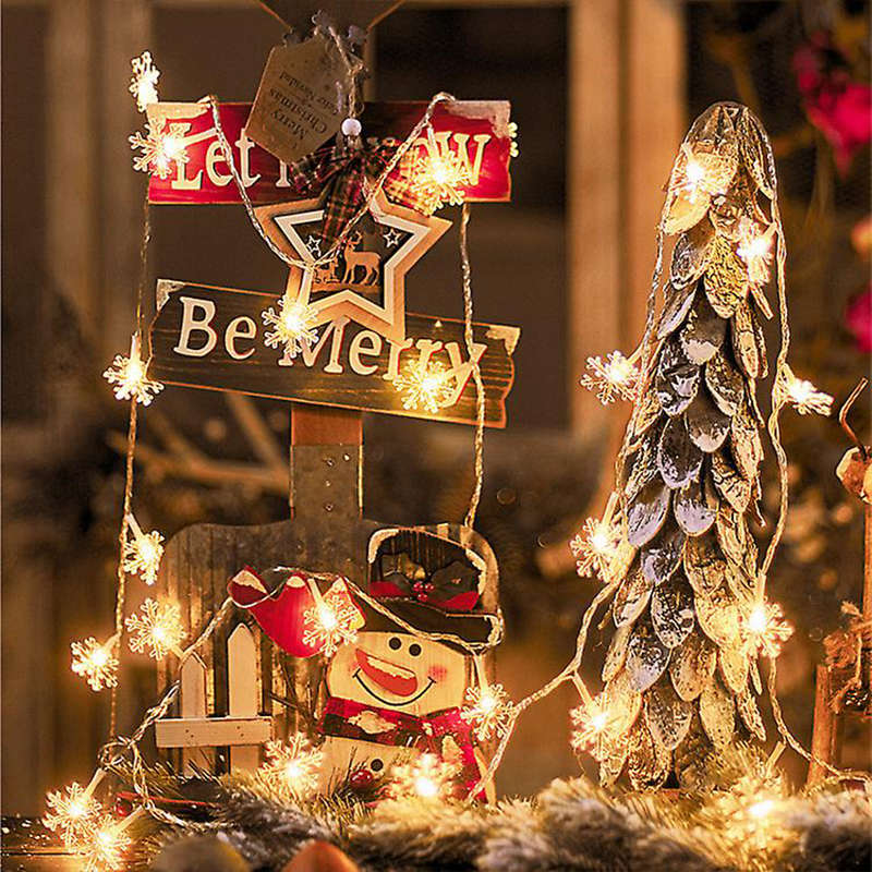 5M Snowflake Warm White String Lights Extended