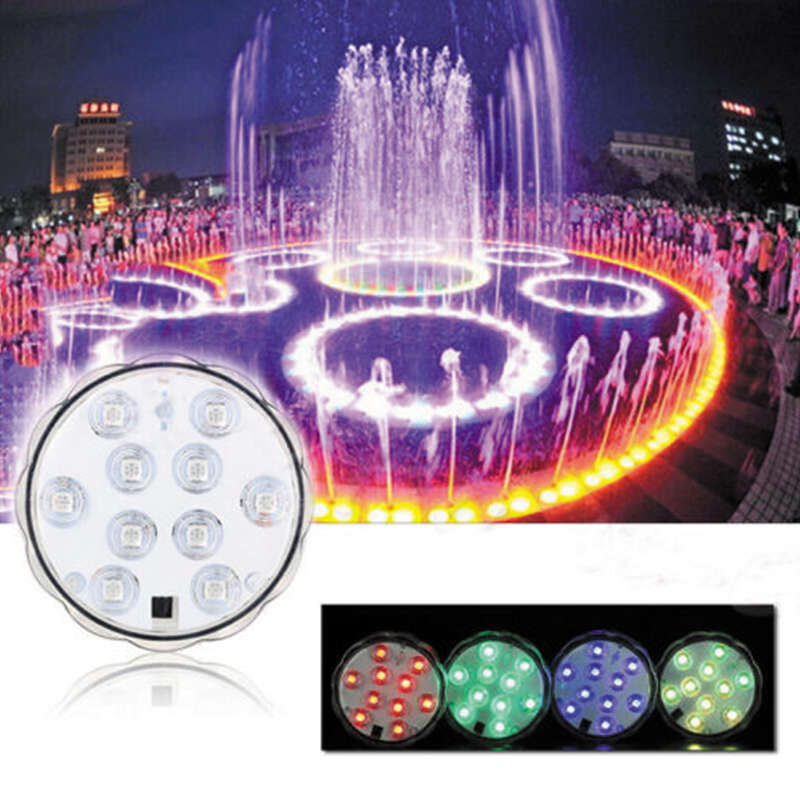10LED RGB Submersible Waterproof Swimming Pool Wedding Party Vase Light Scenic Light with Remote Con