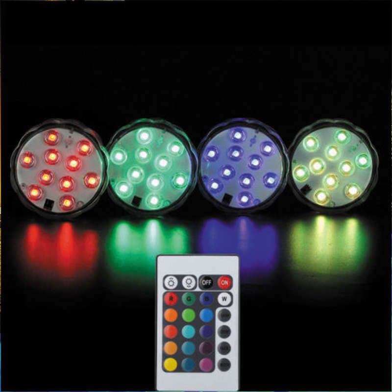 10LED RGB Submersible Waterproof Swimming Pool Wedding Party Vase Light Scenic Light with Remote Con