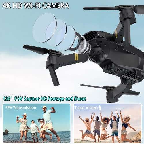 Foldable Mini Drone, Wifi Camera, Live Video Drone with Altitude Hold Function
