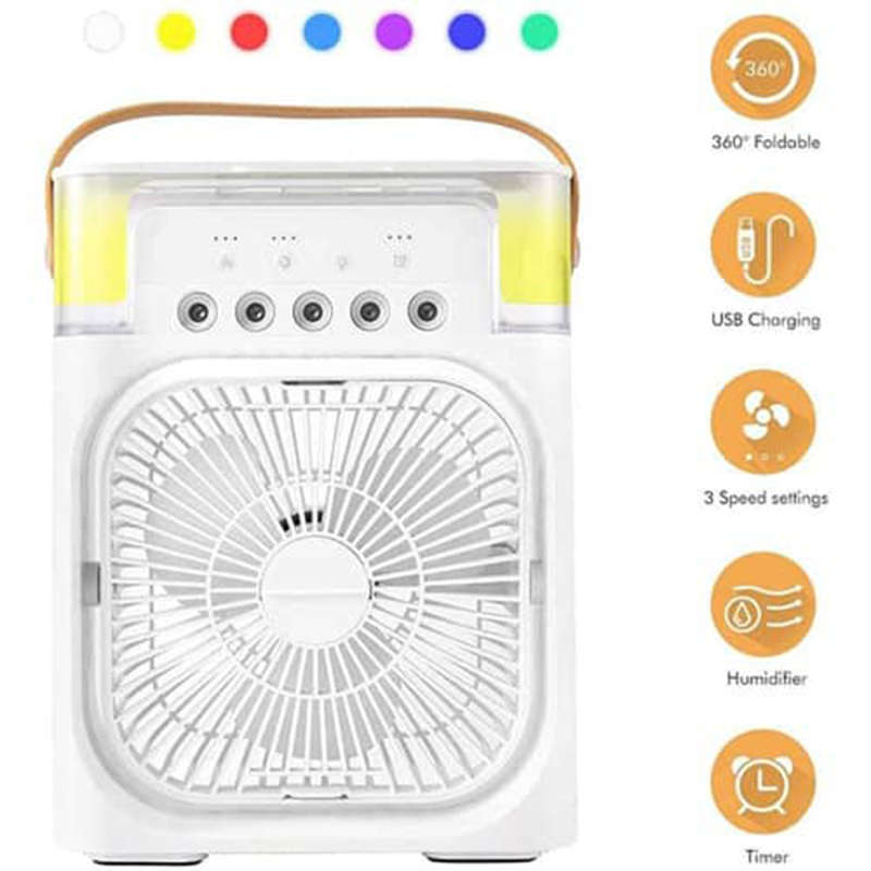 Portable Air Conditioner Fan, Usb Air Cooler Mini Air Conditioner Humidifier, 5 Humidifier Mist Hole
