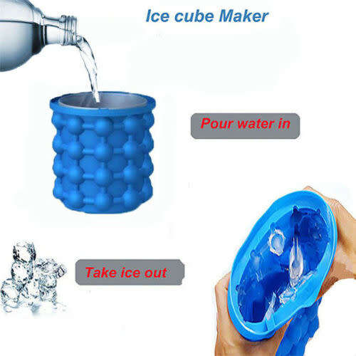 Portable Ice Bucket Silicone Ice Cube Ice Maker Mold Cube Tray