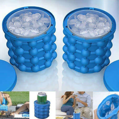 Portable Ice Bucket Silicone Ice Cube Ice Maker Mold Cube Tray