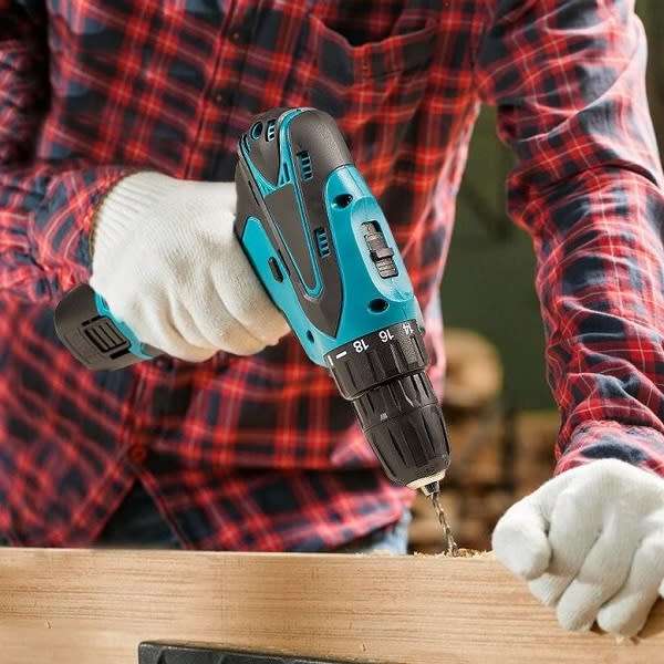 Cordless Drill For Wood Metal With 2 x 12V 4500mah Batteries