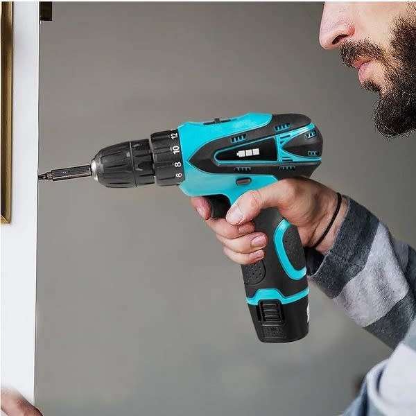 Cordless Drill For Wood Metal With 2 x 12V 4500mah Batteries
