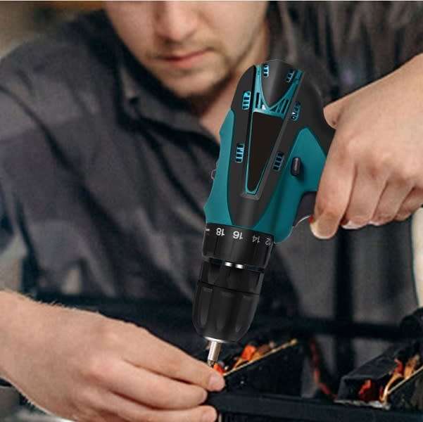 Cordless Drill For Wood Metal With 2 x 12V 4500mah Batteries