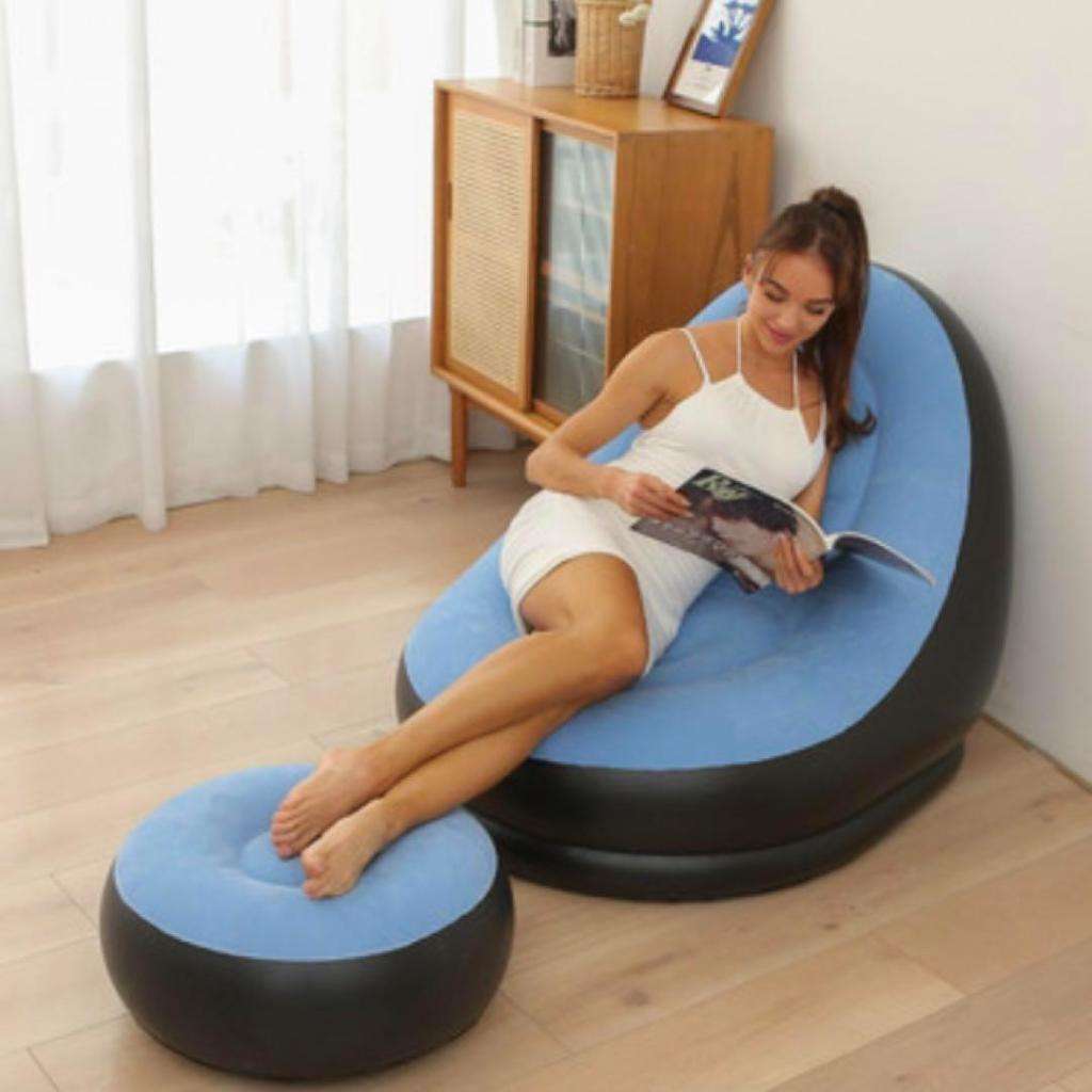 Portable Comfortable Inflatable Sofa Furniture Recliner Sofa with Footstool