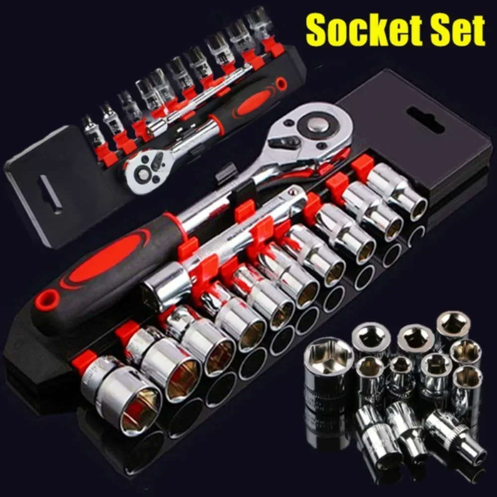 New Upgraded Version Ratchet Wrench Socket Set Hardware Car Ship Motorcycle Bicycle Repair Tools