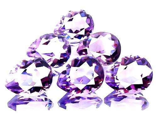 HPJ REF. POINT: WORLD RARE 14.70 CT SUITE OF 6 MEXICAN RARE AAA VIOLET PINK AMETHYSTS R34,000.00