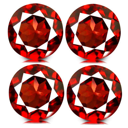 REFERENCE POINT: WORLD CLASS 6.51 CT VVS SUITE (4) OF PINKISH RED UMBA RIVER RHODOLITE GARNETS
