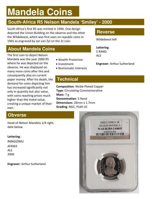 Mandela 2000 PL64 Ultra Cameo R5 NGC