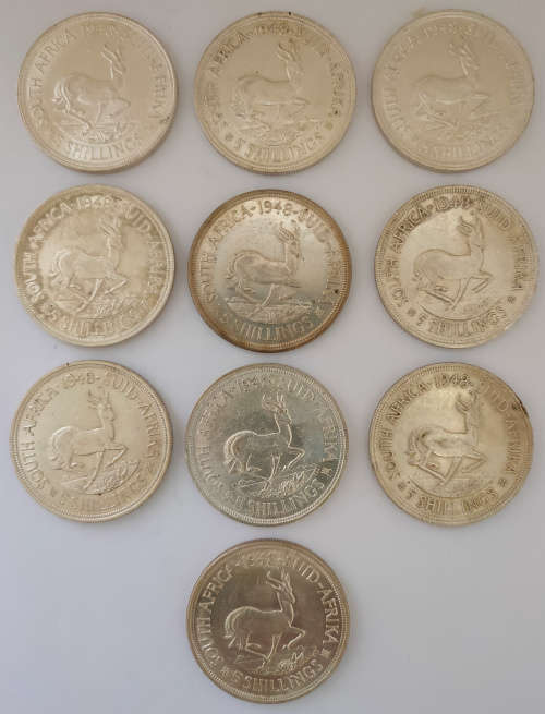1948 5-Shillings - South Africa - (x10 Coins)