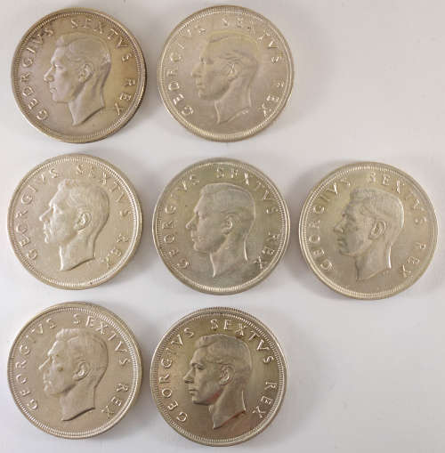 1949 5-Shillings - South Africa - (x7 Coins)