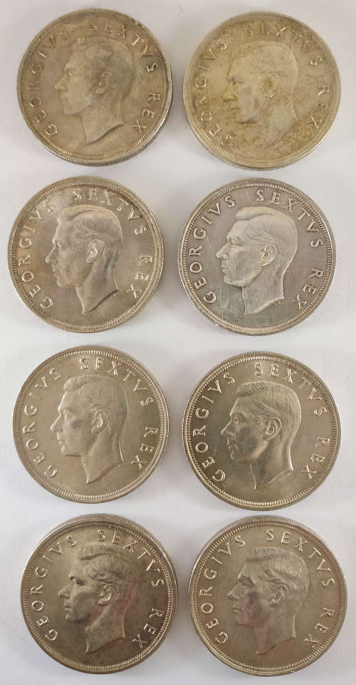1952 5-Shillings - South Africa - (x8 Coins)