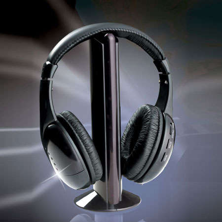 5 IN 1 Wireless Headphone w/ FM radio, Audio, MP3, TV, PC, CD DVD,