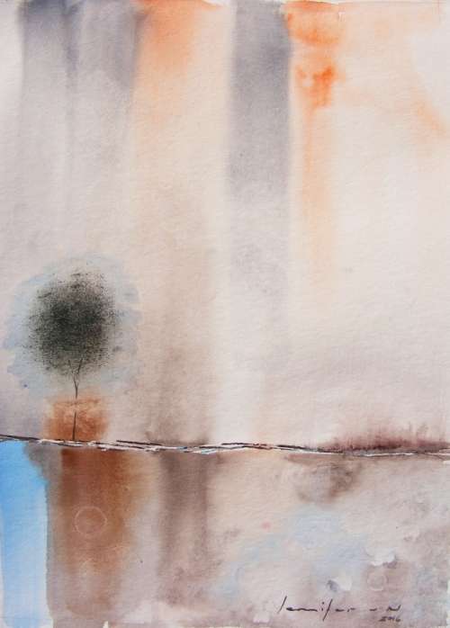 Sepia Landscape - Original Watercolour - Jennifer van Niekerk