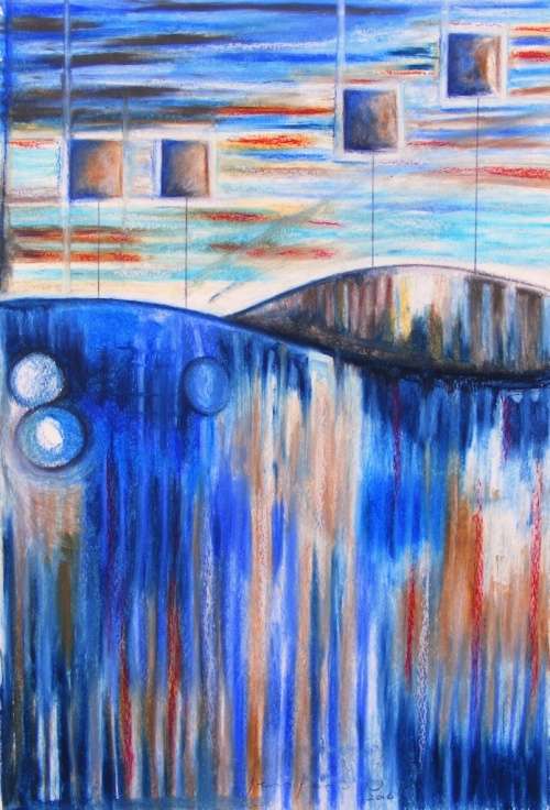 Abstract Landscape - Original Oil Pastel - Jennifer van Niekerk