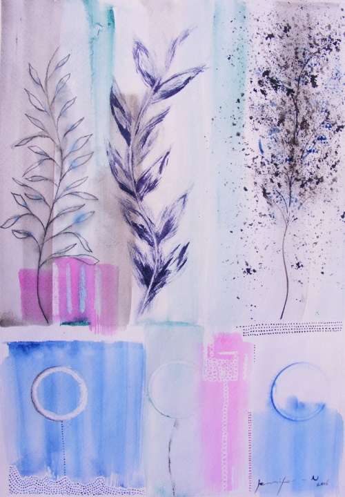 Leafies  - Mixed Media - Jennifer van Niekerk  [sc]