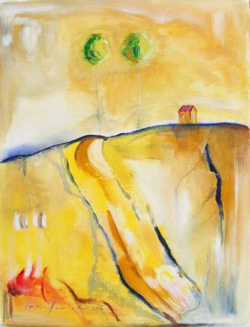 A Summer Landscape - Original Acrylic Painting - by Jennifer van Niekerk