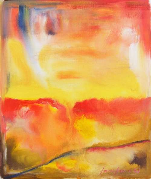 Ruby Red Abstract - Original Acrylic Painting - by Jennifer van Niekerk