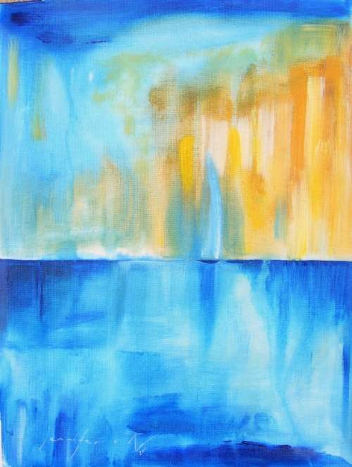 As I Sail Across This Ocean - Original Acrylic Painting - by Jennifer van Niekerk