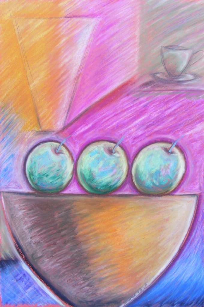 At the Kitchen Table - Original Oil Pastel - Jennifer van Niekerk