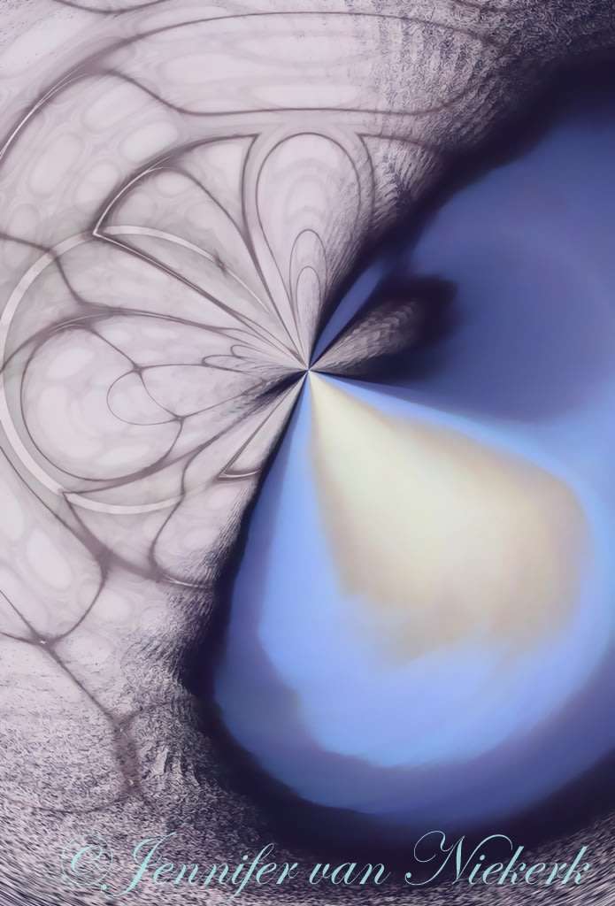 Blue Curves Geometrical Abstract  [d]