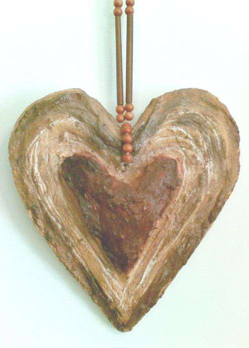 Cement Heart - Yellow Ochre - Large
