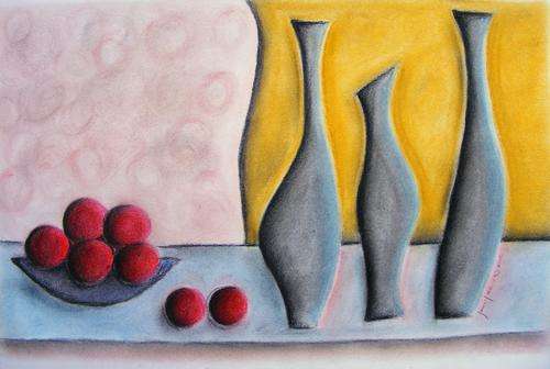 Fruit and Water III - Original Soft Pastel - Jennifer van Niekerk