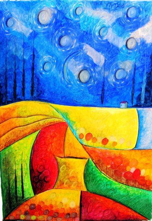 The Pleasure of Serenity - Original Oil Pastel - Jennifer van Niekerk