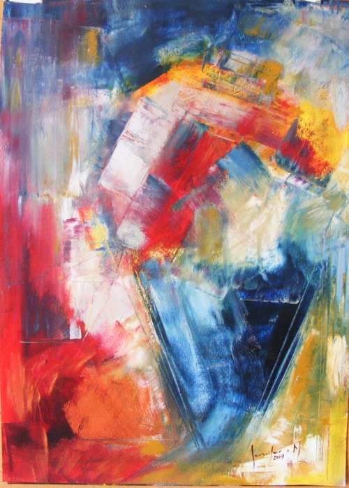 Gaiety Petunia Abstract - Original Oil Painting - Jennifer van Niekerk