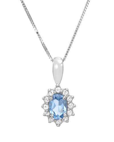 Brand New Necklace With 0.75ctw Genuine Topazes 925 Sterling silver Length 18in