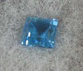 SUPER Princess cut SWISS BLUE TOPAZ, 1.60ct 6x6mm