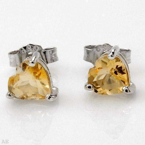 Charming Earrings With 1.00ctw Genuine Citrines Well Made in Solid 925 Sterling silver