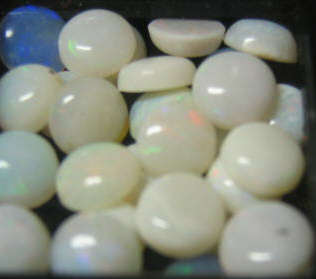 Incredible .60 ctw each Genuine White Opal with Round Shape and Cabochon cut, 7x5 mm each