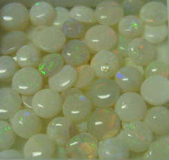 Lovely .20 ctw each Round cut GENUINE WHITE OPAL , 3-4 mm each