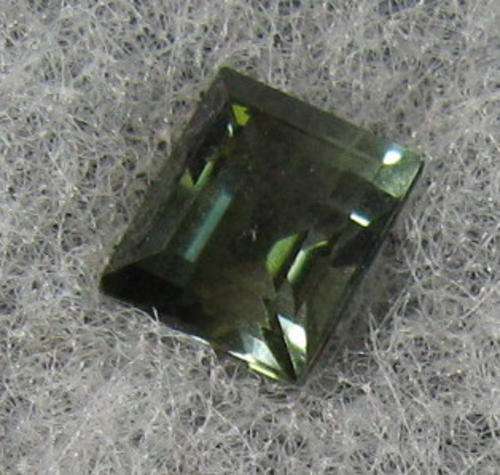 TEAL Green Emerald cut TOURMALINE, 1.00ct 6x5mm