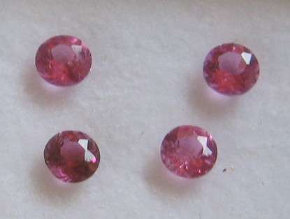 Fine .20ct  each Pink Tourmaline Round cut 3 mm each
