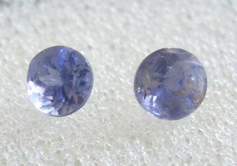 Lot of 2 Round cut Iolite .60ct  4mm